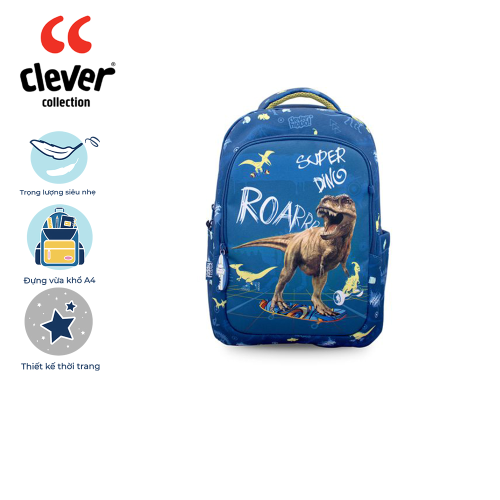 Ba lô cleverhippo easy go - biệt đội khủng long bd0107/blue