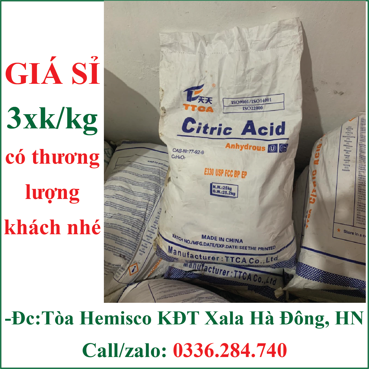 Axit chanh, axit citric, acid citric, bột chanh, bột chua, dùng để tẩy rửa, tạo độ chua, điều chỉnh pH