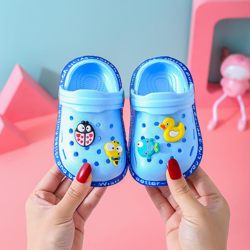 Dép cho bé trai và bé gái [H35] sục gắn sticker dễ thương cho bé từ 6 tháng đến 3 tuổi - LUCKY SHOES VN