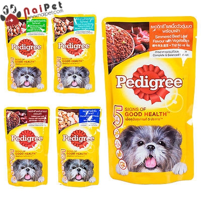 Thức Ăn Dinh Dưỡng Cho Chó Súp Thịt Bò Gà Gan Trứng Rau Củ 5 Good health Pedigree Gói 80g