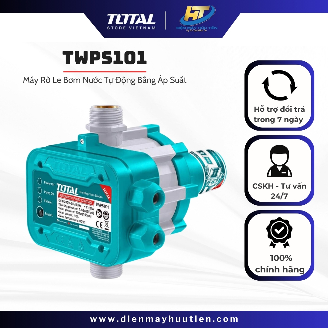 Máy rờ le bơm nước tự động bằng áp suất total twps101