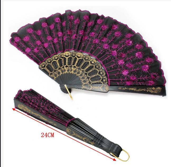 Quạt lụa phong cách cosplay Trung Hoa/Nhật Bản dùng trang trí xinh xắn có tua