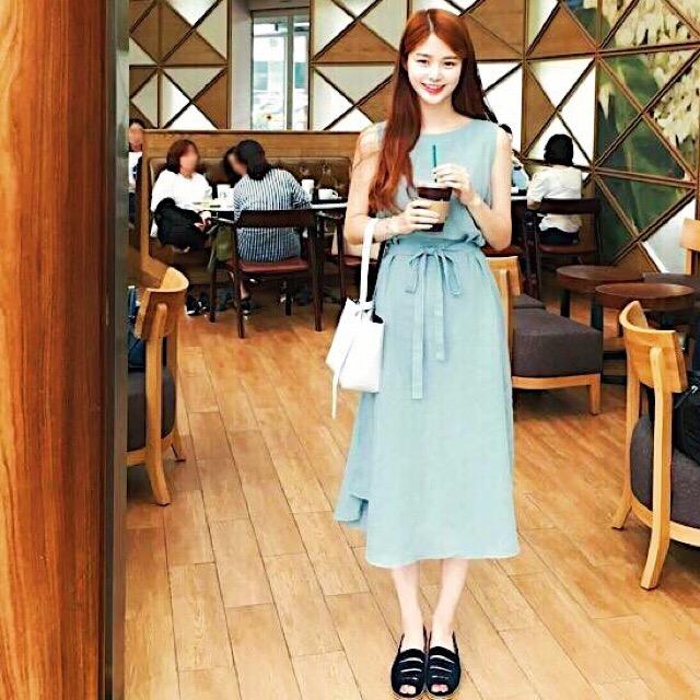 Đầm maxi xanh mint
