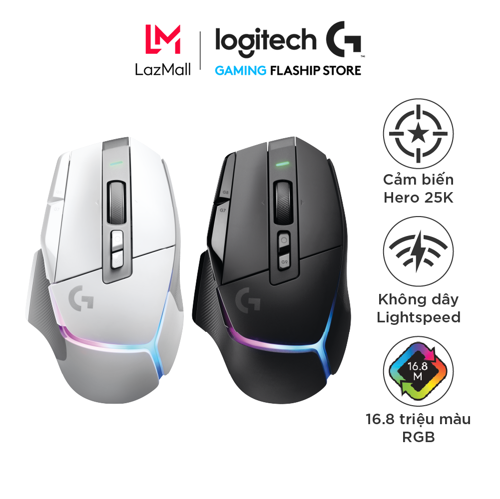 Chuột game không dây logitech g502 x plus lightspeed – switch lightforce hybrid, rgb lightsync, cảm biến hero 25k