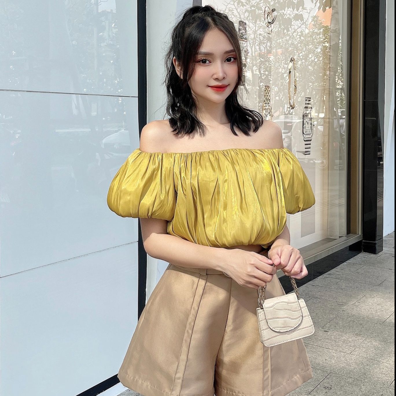 Olv - áo andeline blonde top
