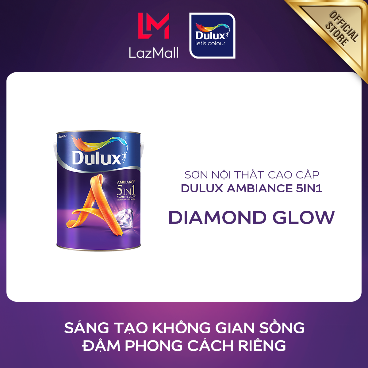Sơn nội thất - siêu cao cấp - dulux ambiance 5in1 - diamond glow siêu bóng - 1l