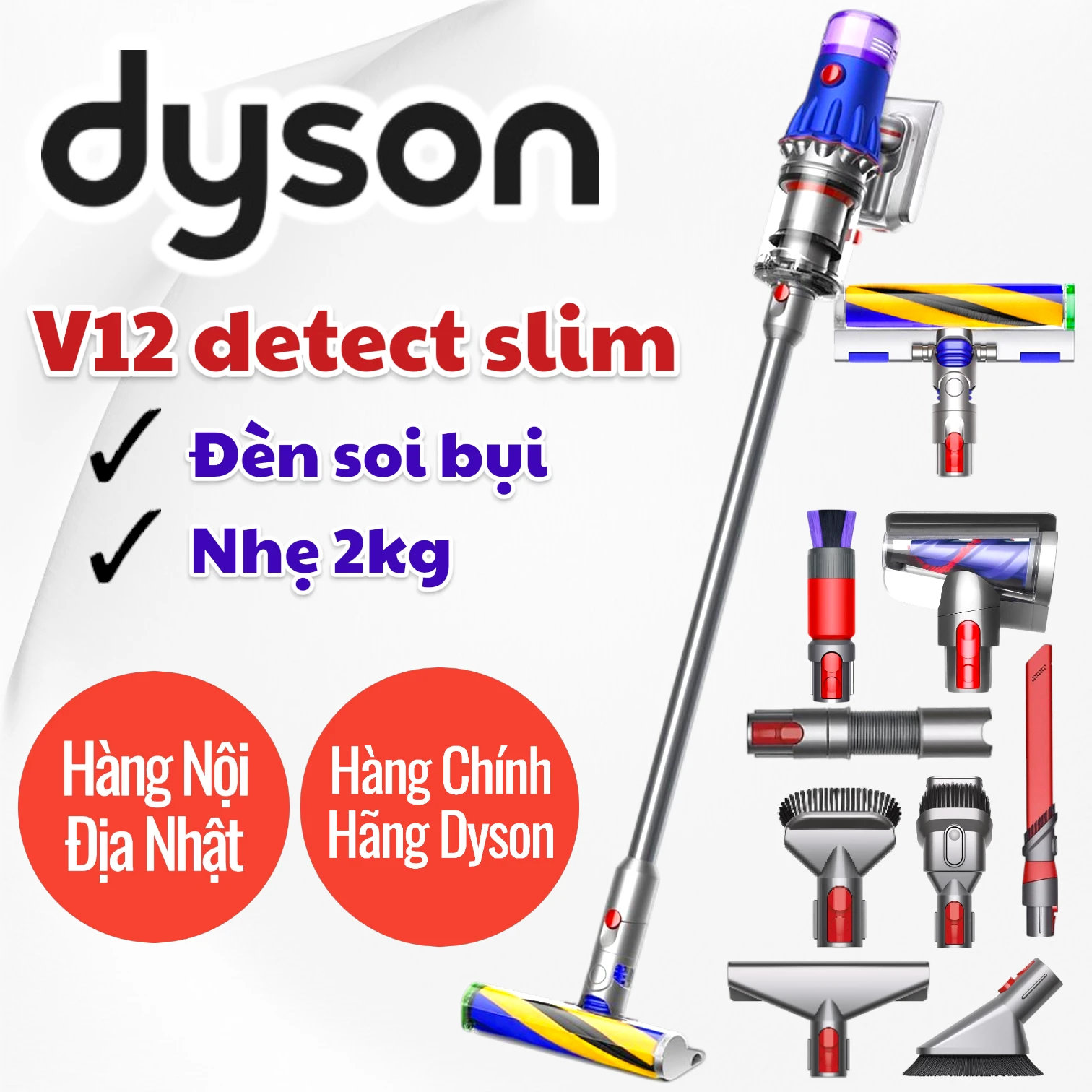Máy hút bụi V12 Detect Slim Absolute – Làm Sạch Tuyệt Đối