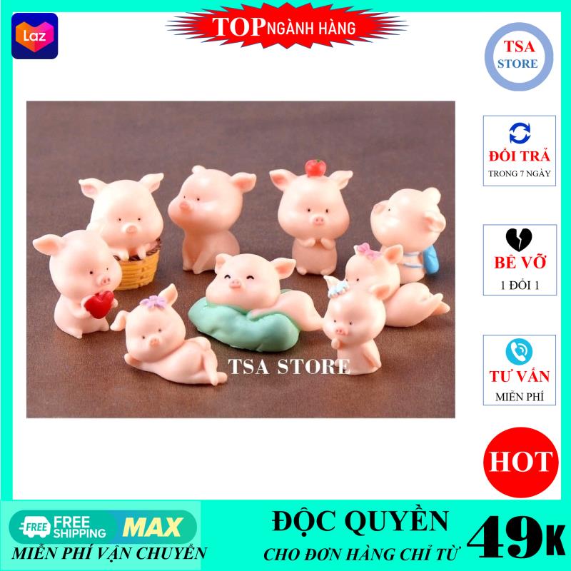 Tiểu cảnh mini Heo mini trang trí tiểu cảnh sen đá/chậu cây mini/terrarium/hồ cá/bonsai/hòn non bộ/sen đá/xương rồng TSA STORE