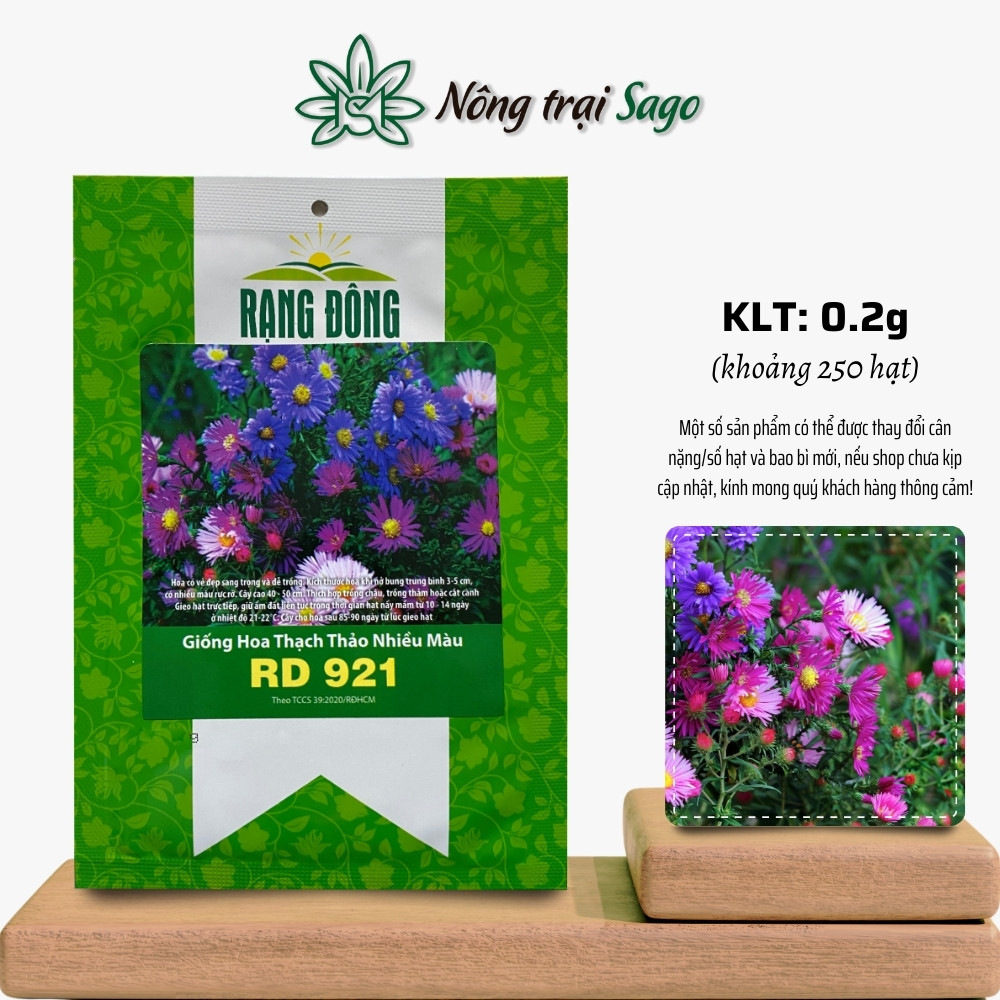 Hạt giống Hoa Thạch Thảo Nhiều Màu Rd 921 (0,2g~250 hạt) hoa nở nhiều, liên tục, có thể cắt cành, chịu nhiệt, hiệu Hạt giống Rạng Đông - Nông Trại Sago