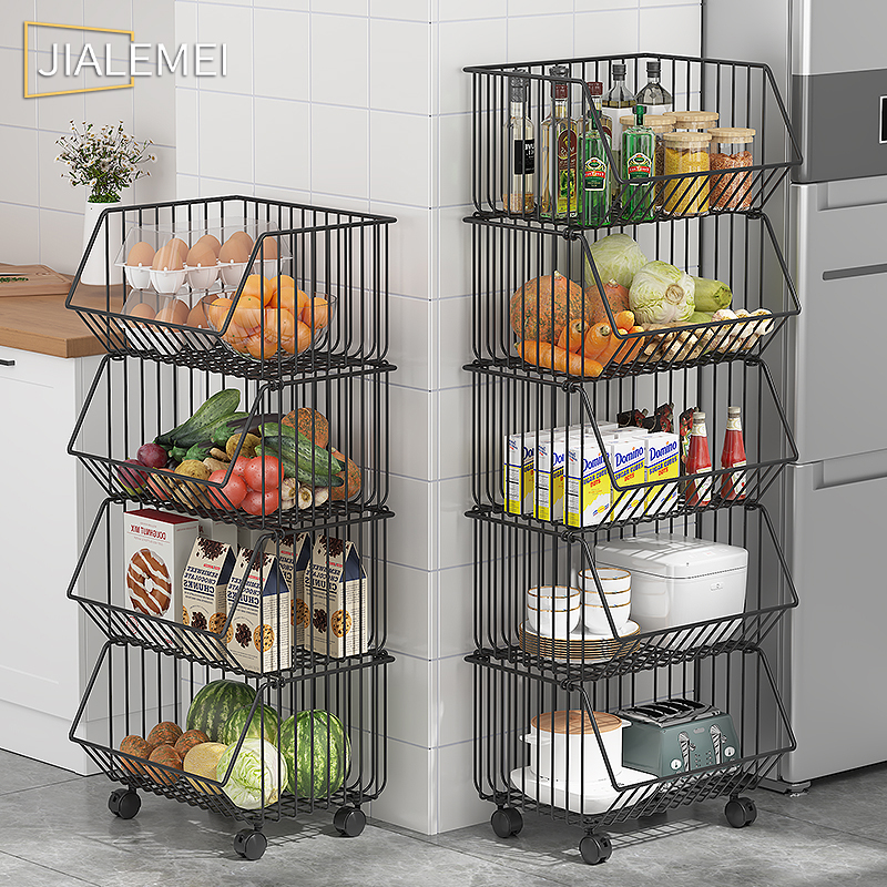 Kệ nhà bếp để đồ đa năng thông minh 4 tầng , có bánh xe để nồi cơm điện lò nướng