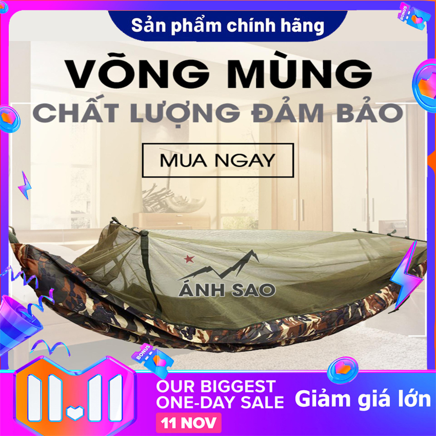 Võng Dù Kèm Mùng Du Kích Quân Đội Mỹ Usa,Võng Mùng Bộ Đội Vải Dù Siêu Dày,võng mùng đa chức năng tiện lợi đi rừng đi phượt dã ngoại pinic tiệc ngoài trời.