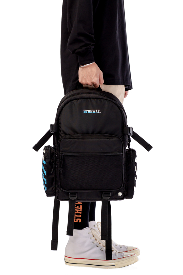 5theway® balo vàng/xanh dương aka /two tones/ rocket backpack™ in syivan green/bacherlor buttom™