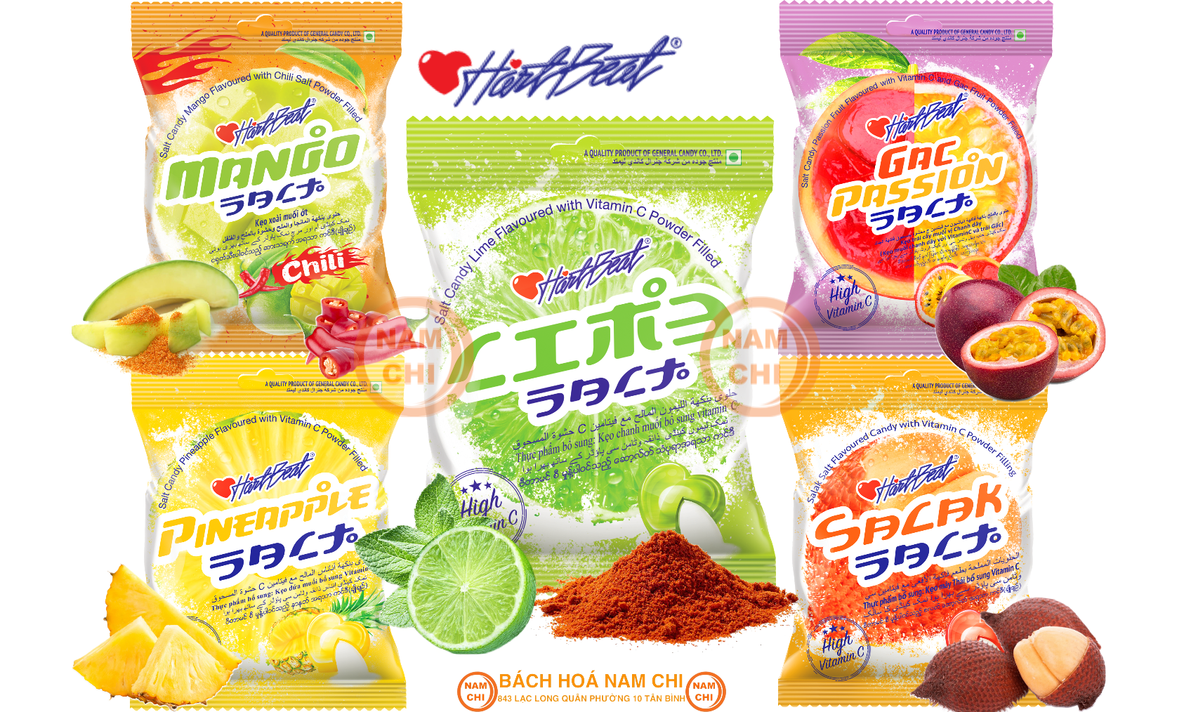 Kẹo HartBeat Chanh Muối Xoài Thơm Mây Muối Bổ Sung Vitamin C Thái Lan 120G