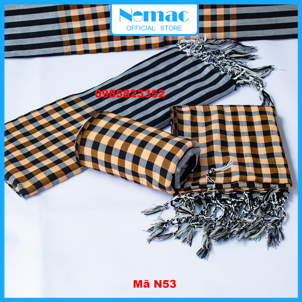 Khăn rằn Nam bộ - Campuchia / Size lớn 170x60cm / Khăn đi phượt Nomac -  Vải dày mềm mịn / MÃ N53