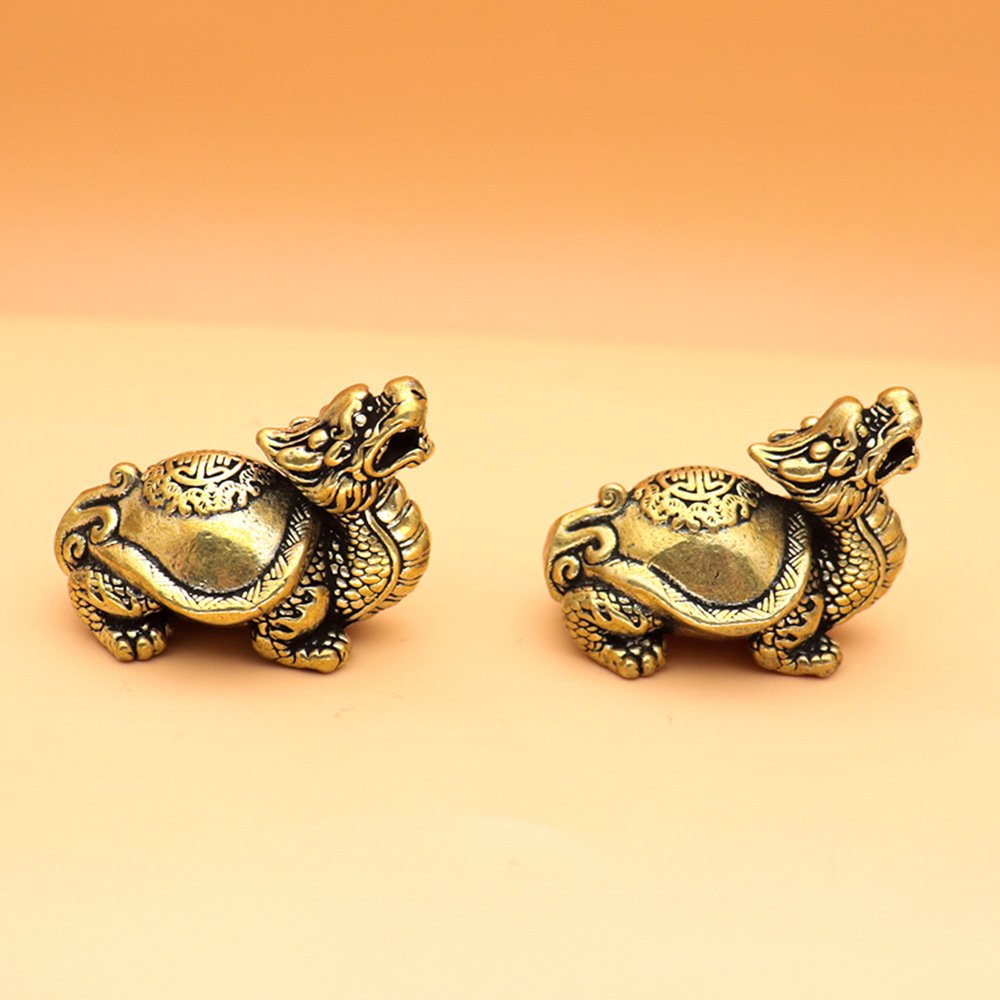 Tượng Phong Thủy Hình Long Quy Rùa Đầu Rồng (Kích Thước: 4.1cm x 2.7cm)