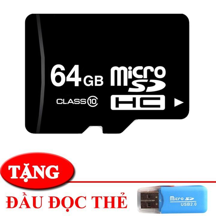 [ TẶNG ĐẦU LỌC THẺ ] Thẻ nhớ điện thoại di động 64gb Micro sd class 10 - 64G chuyên dụng cho samsung xiaomi và điện thoại thông minh android , loa , ...