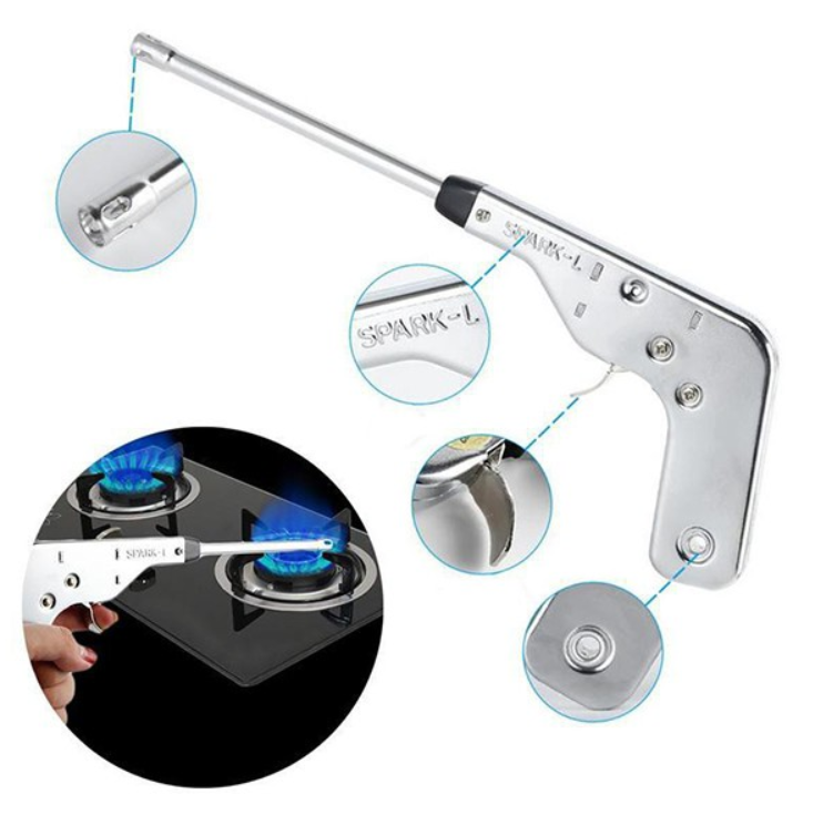 Súng nhật đánh tia lửa mồi bếp spark - l chất liệu inox công nghệ đánh lửa magneto nhanh chóng hiệu quả.