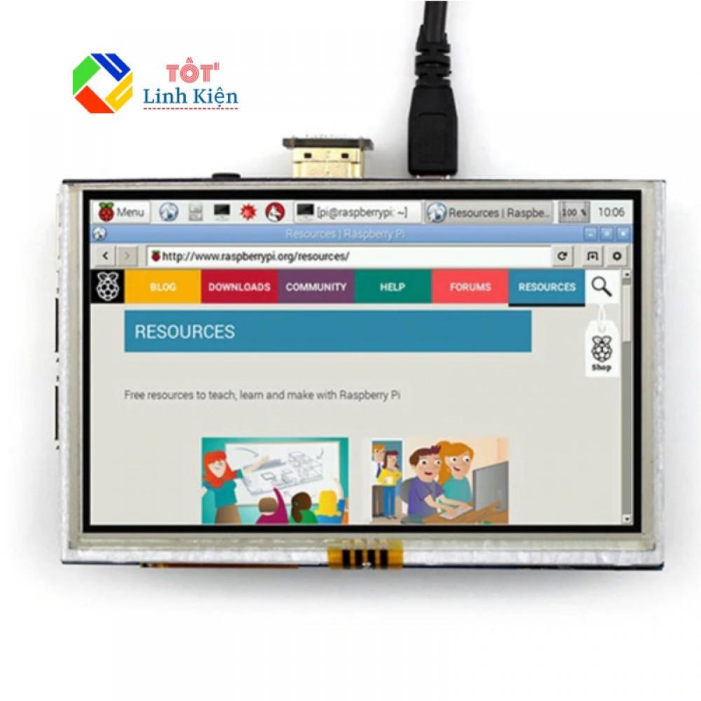 Màn hình LCD 5inch 800x480 HDMI cảm ứng điện trở Raspberry Pi