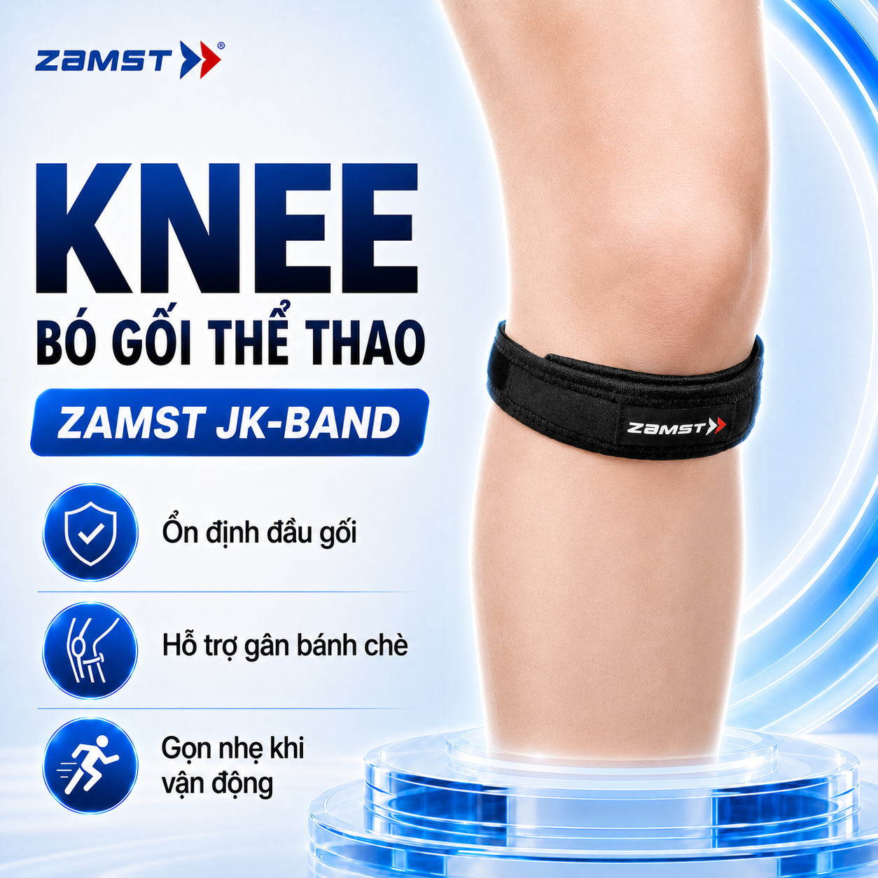 Đai hỗ trợ bảo vệ gối zamst chính hãng jk band