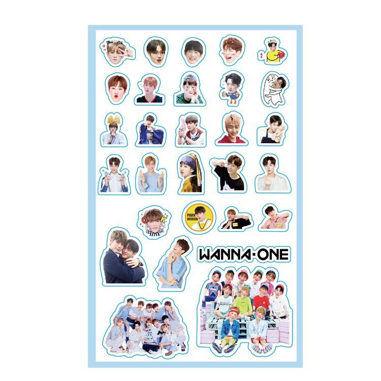 Sticker Wanna One album sticker ảnh dán anime idol dễ thương hình ảnh nhóm nhạc hàn quốc