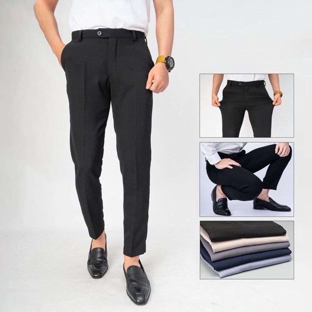 Quần tây âu nam KJ dáng ôm co giãn không nhăn thời trang công sở cao cấp