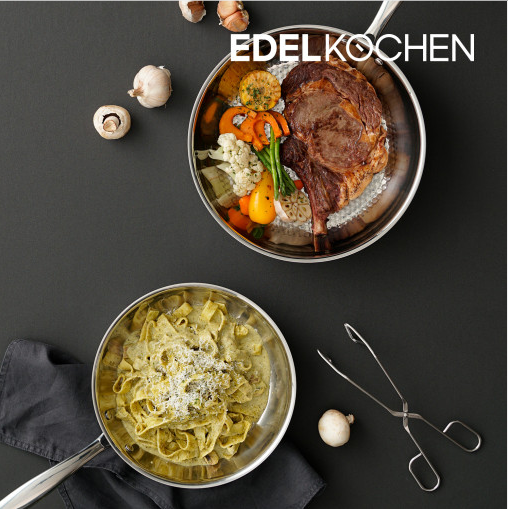 Serie chảo Edelkochen COCO 3 lớp không xi, 3 lớp inox 304 đúc liền, hạn chế dính
