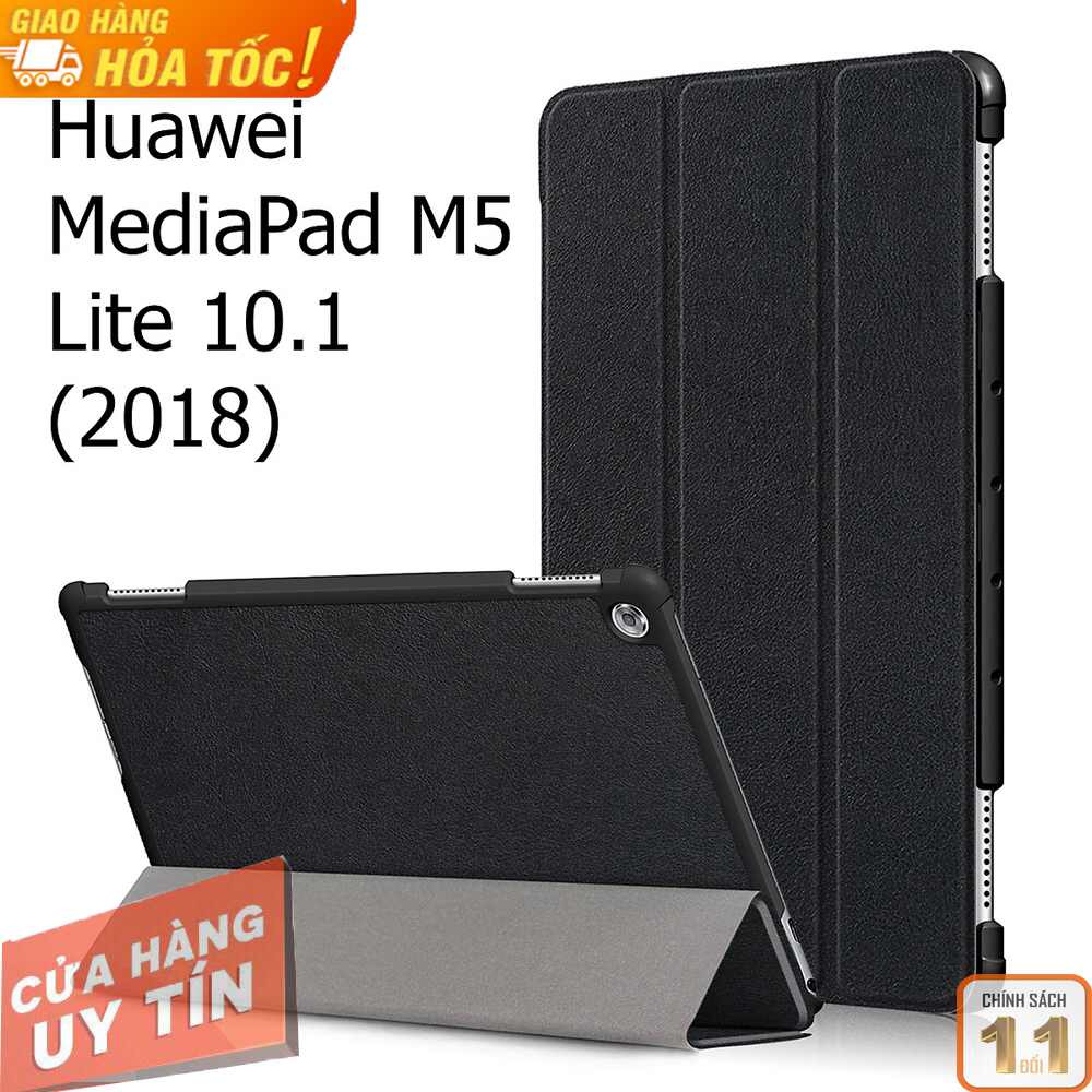 Bao da cover cho máy tính bảng huawei mediapad m5 lite 10.1 hỗ trợ smart cover