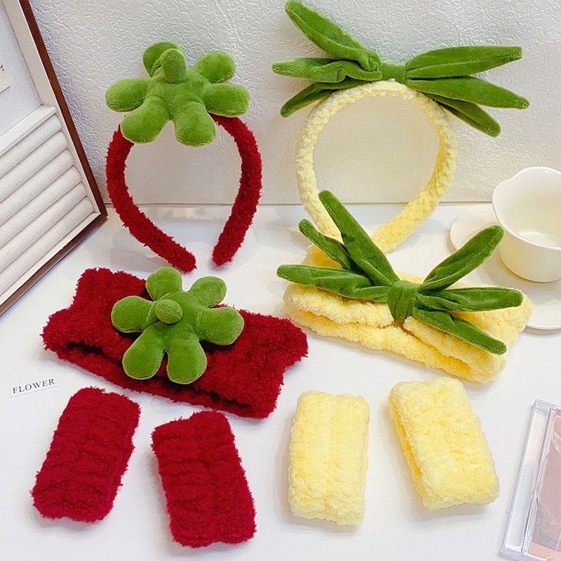 CC12 cài tóc băng đô nữ bờm tóc trái dứa 🍍 trái dâu 🍓