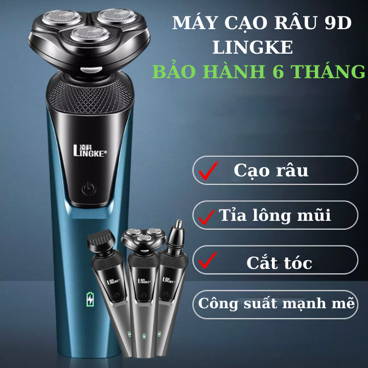 Máy cạo râu LINGHKE 360 độ đa chức năng - Dao cạo râu, tông đơ cao cấp Bảo hành 1 đổi 1 trong 6 tháng cam kết chính hãng,