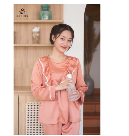 Bộ đồ bầu và sau sinh, pyjama lụa cho con bú bigsize 2IN1, hàng thiết kế