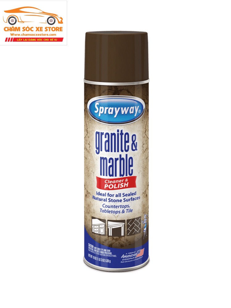 [HCM]Chai xịt tẩy rửa đá granit và đá cẩm thạch- Sprayway Granite & Marble 539g chamsocxestore