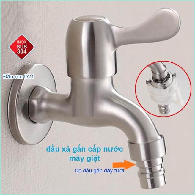 Vòi máy giặt, vòi hồ, romine inox 304