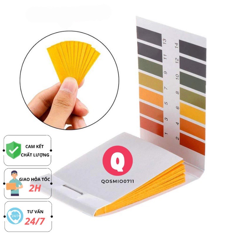 Giấy quỳ tím đo PH kèm bảng màu, Giấy thử ph 1-14 cho kết quả nhanh, chính xác, dễ sử dụng, Quỳ tím thử nước bọt, nước ối, kiểm tra mỹ phẩm, dung dịch...
