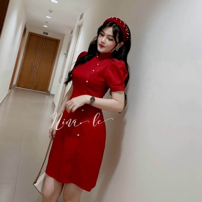 Đầm Sườn Xám đính ngọc sang trọng quý phái thời trang HARI