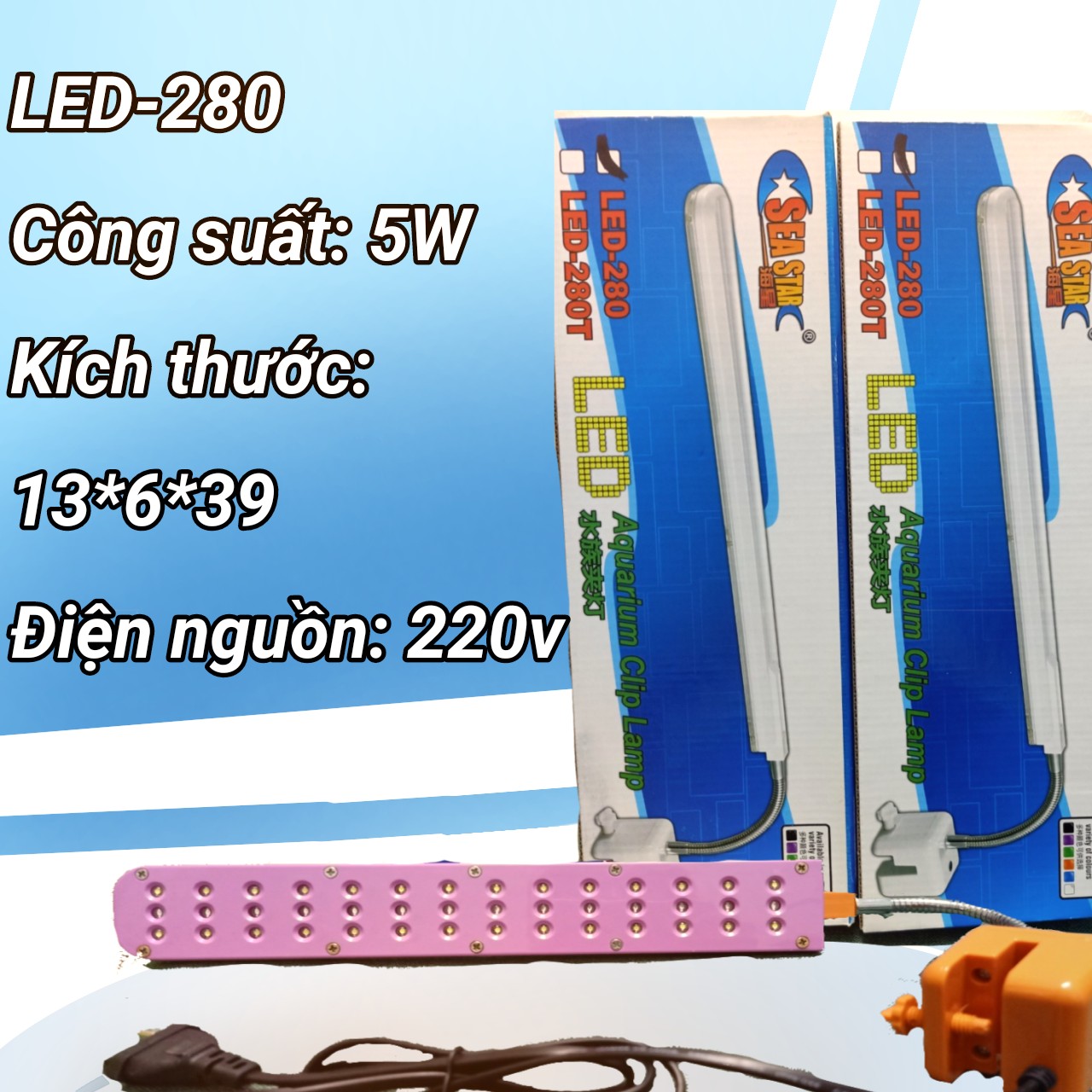 Đèn LED kẹp siêu bền, siêu rẻ bể cá cảnh