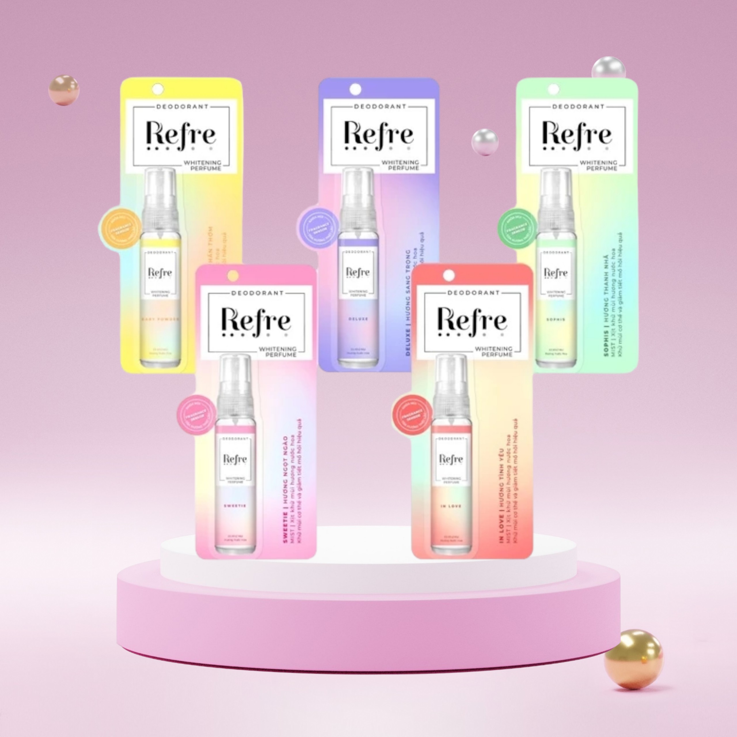 Xịt khử mùi Refre dưỡng trắng hương nước hoa 30ml