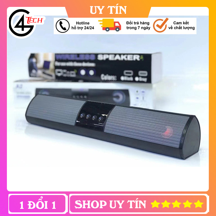 [Mẫu Mới Nhất] Loa Bluetooth Speaker A2 Âm thanh cực hay, Tặng Kèm tai nghe không dây, Dáng Dài 2 Loa Cực Đỉnh, Hỗ Trợ Thẻ Nhớ