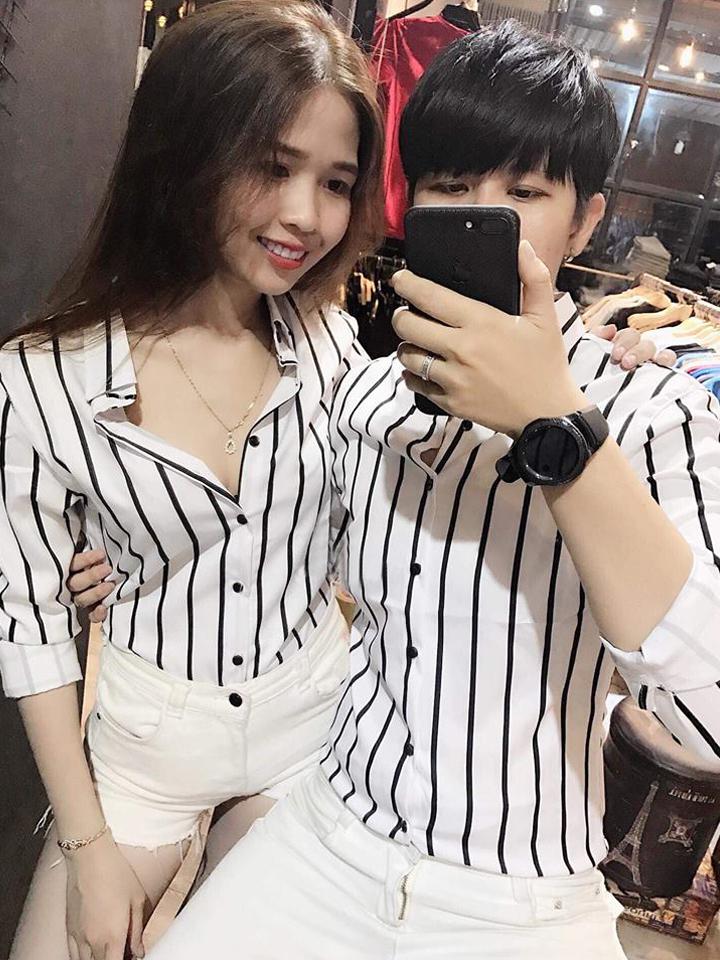 Áo Sơ Mi Đôi kẻ sọc MẪU MỚI THỜI TRANG