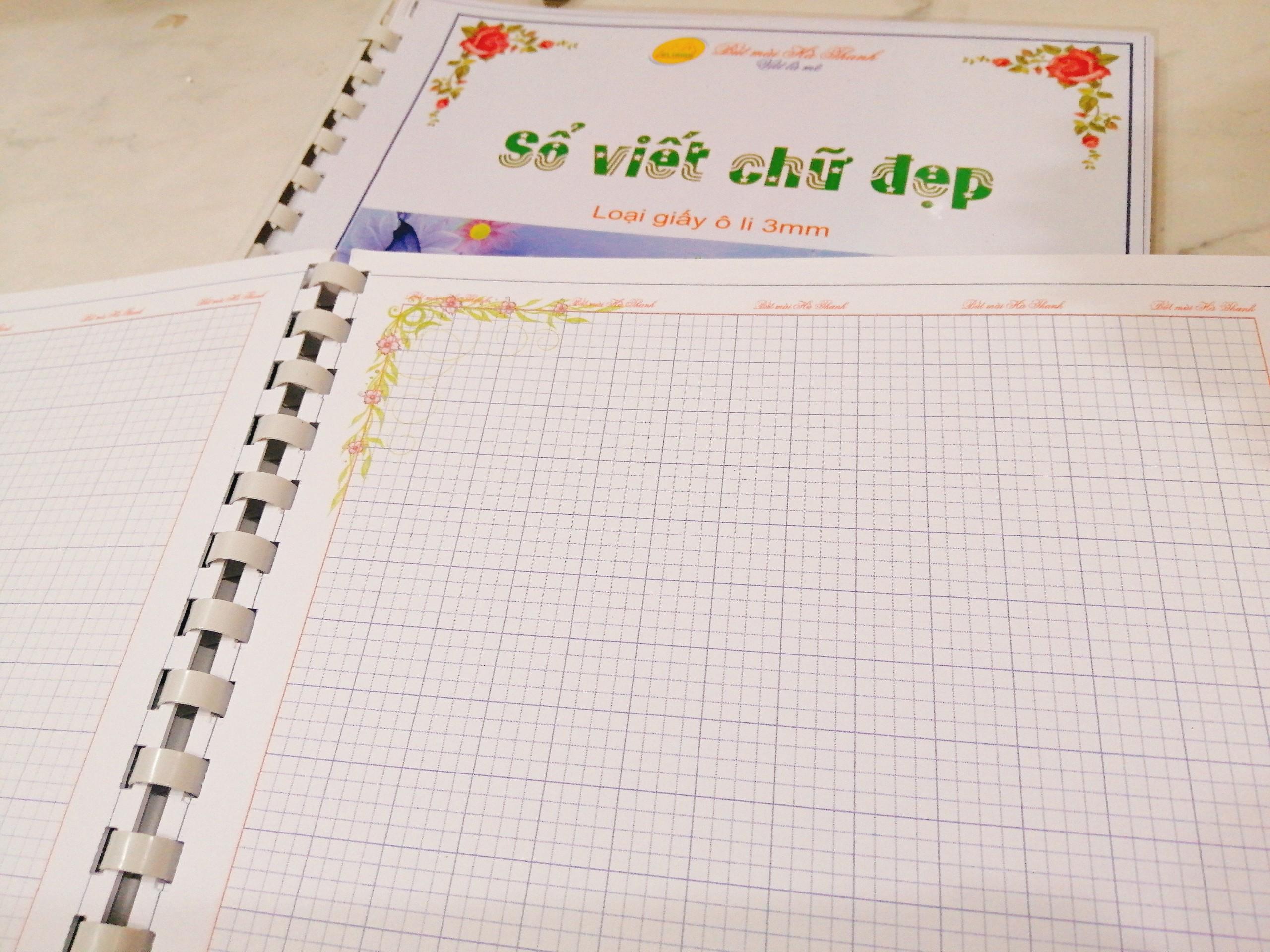 [HCM]SỔ NHẬT KÝ LUYỆN CHỮ HT - GIẤY Ô LI ĐỨNG 3mm
