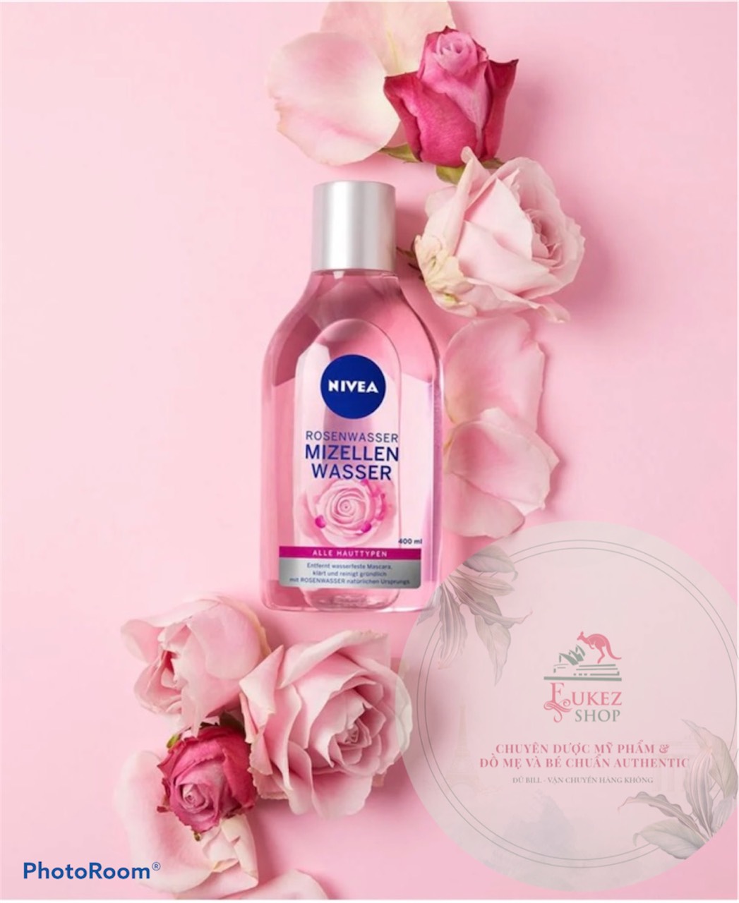 NƯỚC TẨY TRANG KẾT HỢP NƯỚC HOA HỒNG NIVEA ROSEN 400ml - NK ĐỨC
