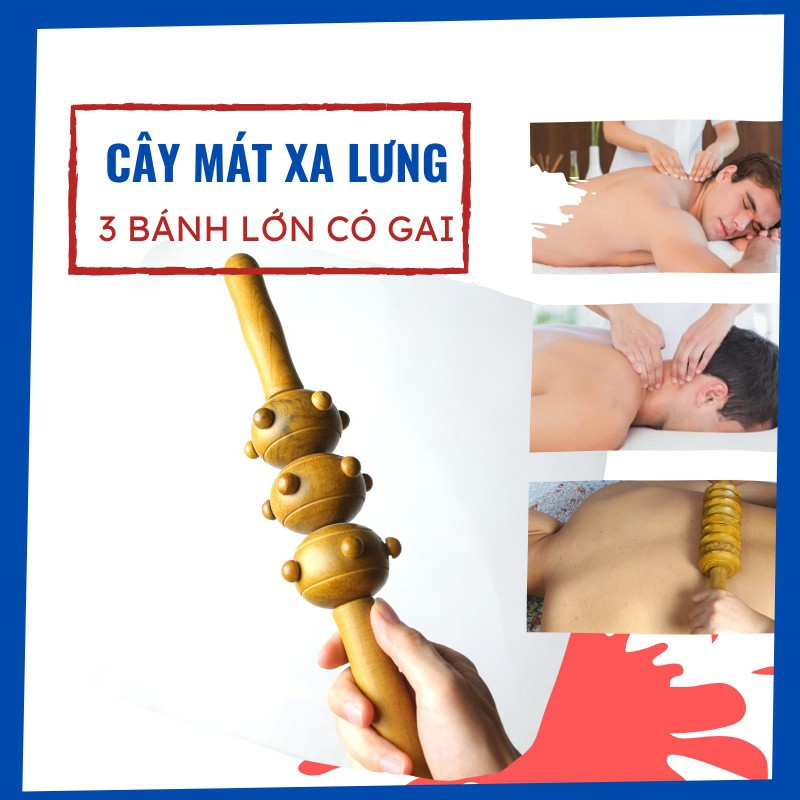 Cây massage - Dụng cụ massage toàn thân 3 bánh quả gai