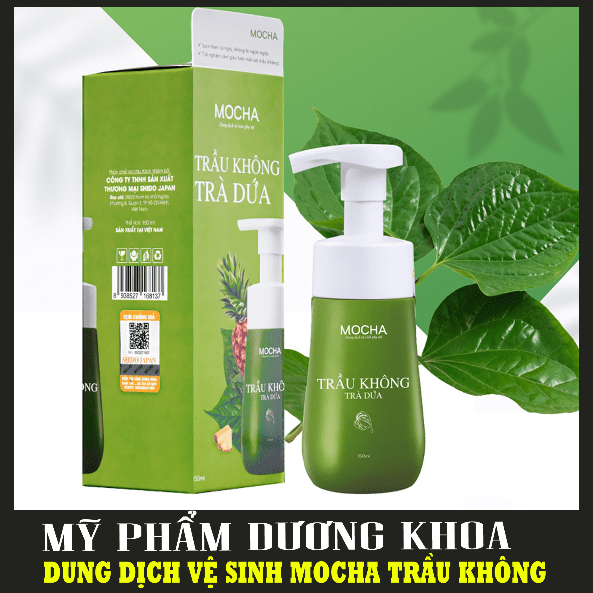 Tặng nước hoa vùng kín - Dung dich vệ sinh trầu không trà dứa Mocha - dung dich vệ sinh trầu không trà dứa Mocha chính hãng