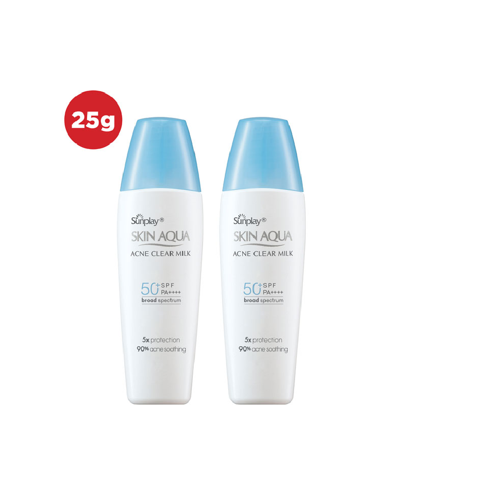   VB  Bộ 2 Kem chống nắng Skin Aqua cho da mụn dạng sữa dùng hàng ngày Sunplay Skin Aqua Acne Clear Eco Việt Nam SPF 50 PA++++ 25g 