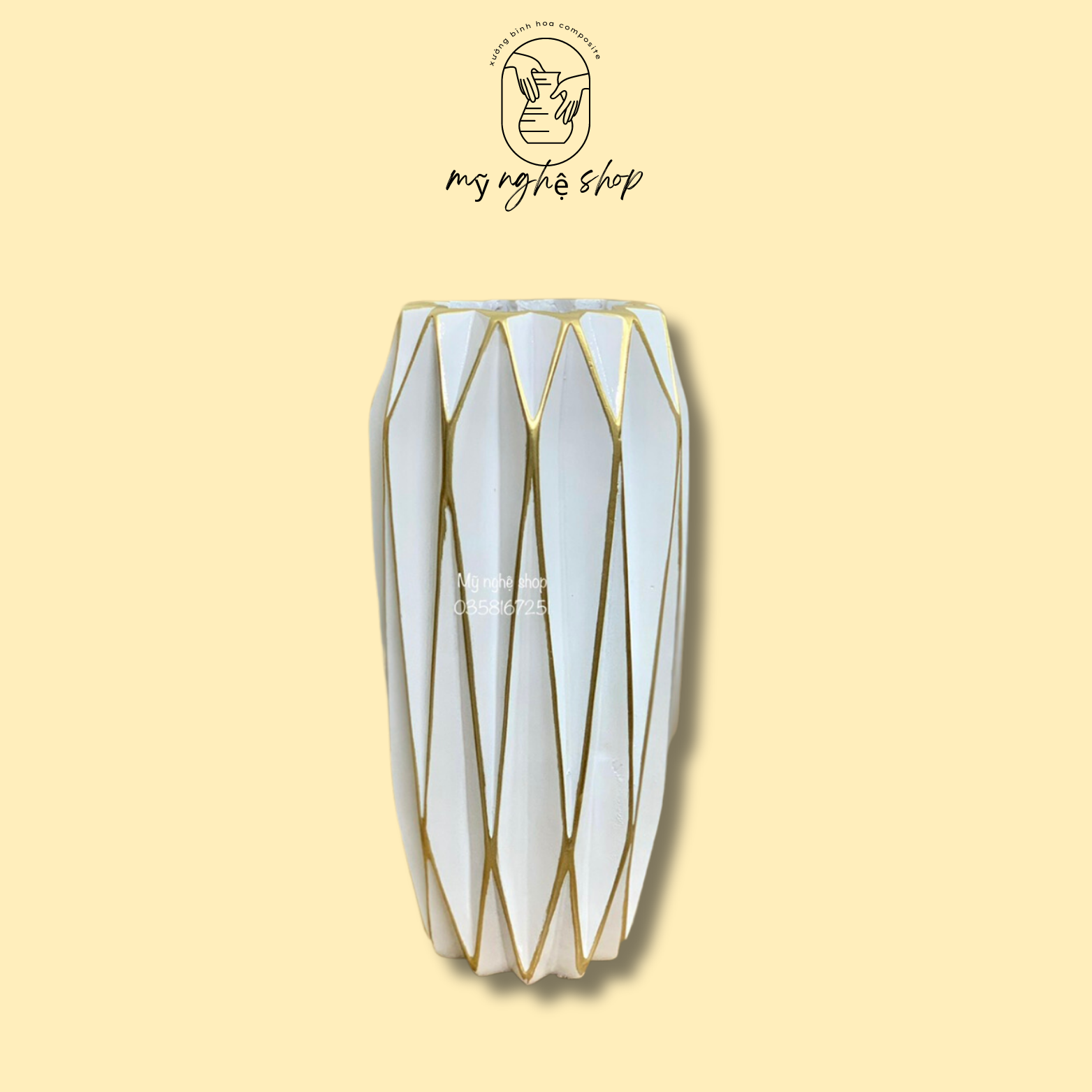 Bình hoa composite mã ly trám, bình cắm hoa, bình hoa decor, bình hoa chơi tết, bình hoa trang trí, Mỹ nghệ shop bình hoa cao cấp