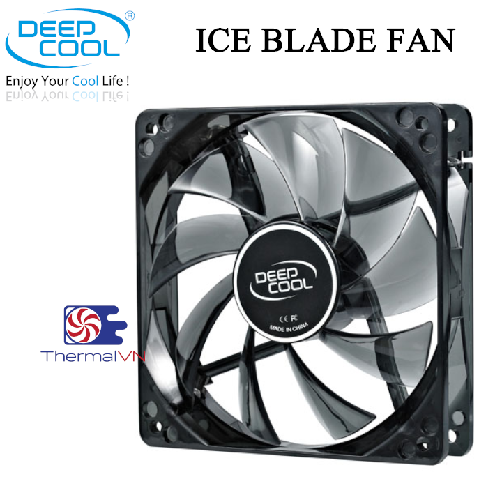 Quạt fan case 12cm deepcool ice blade fan - sức gió tốt, hỗ trợ điều tốc pwm