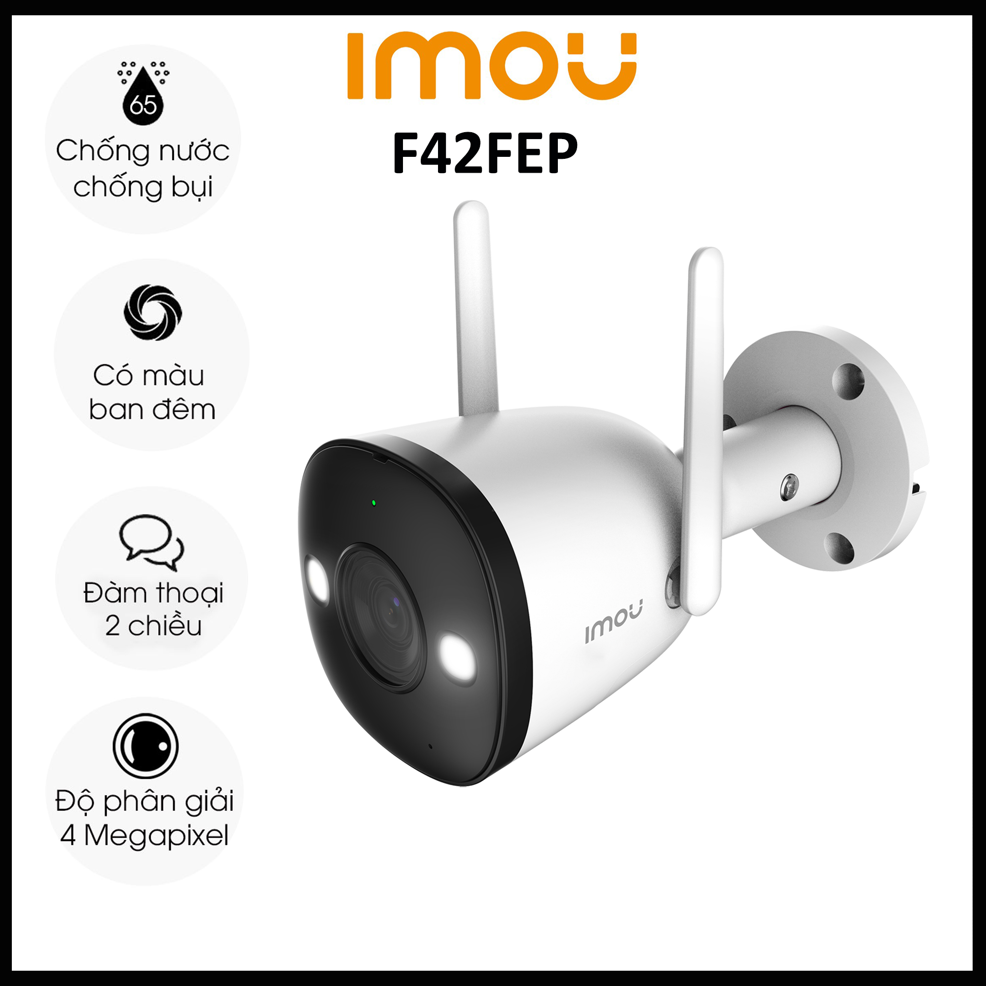 Camera IMOU F42FEP 4M 2K- Đàm Thoại 2 Chiều- Ban Đêm Có Màu- Góc Nhìn Siêu Rộng - Wifi Ngoài Trời Chính Hãng BAO SỈ
