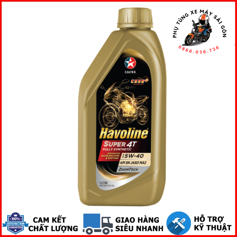 Nhớt tổng hợp Caltex Havoline Super 5W40 1 LÍT nhập khẩu Thái Lan [Mua 5 tặng 1 phểu]