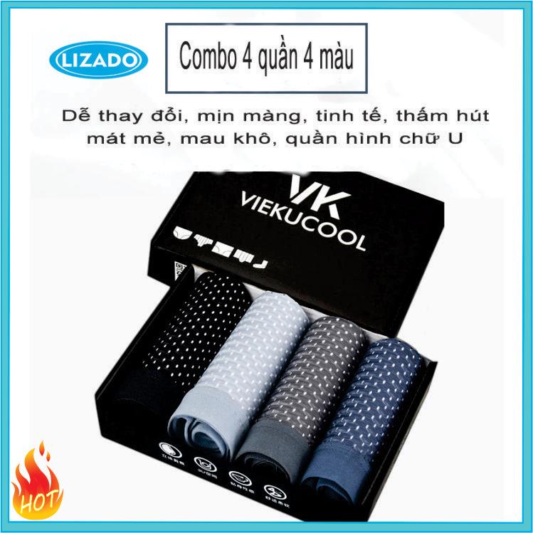 Quần lót nam - hộp 4 quần sịp thông hơi; quần sịp nam;quan lot nam