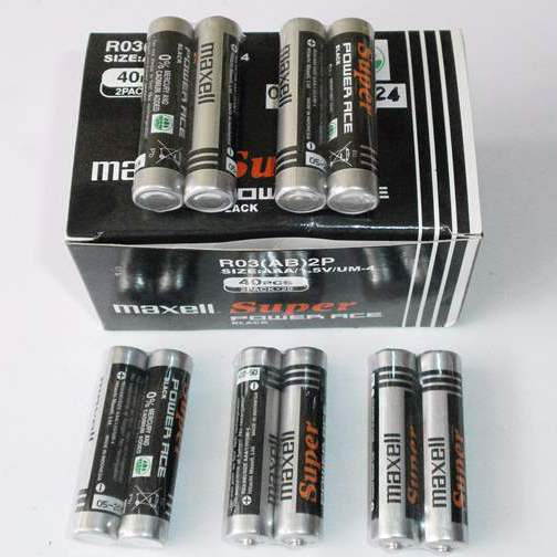 [HCM]Hộp 40 viên pin carbon Maxell AAA R03(AB) Super Power Ace Black