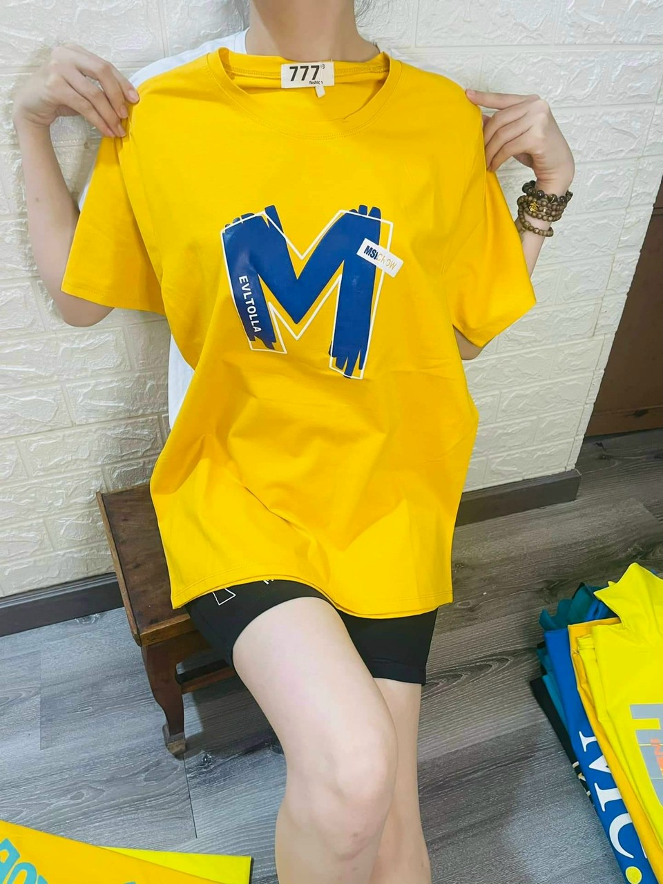 Áo thun nữ, chất thun thái, áo cotton form vừa, mẫu A02: màu vàng
